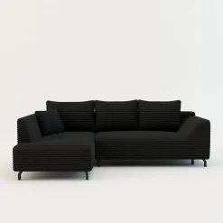 Narożnik rozkładany czarny ASOLO lewy