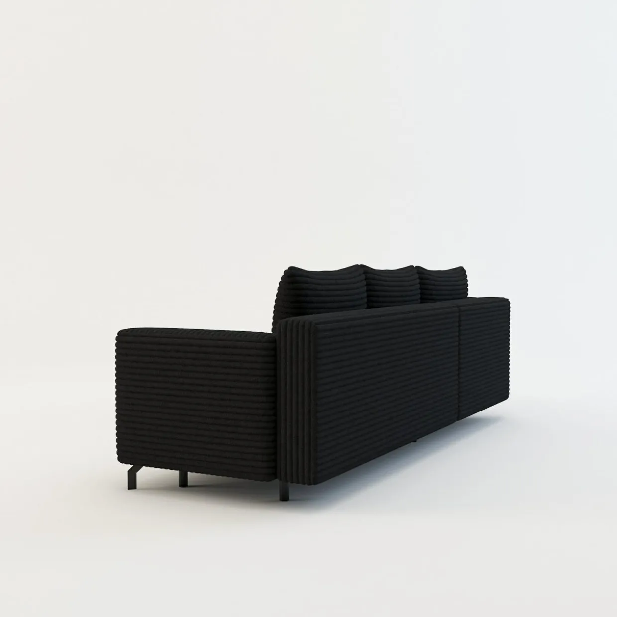 Narożnik rozkładany czarny ASOLO lewy