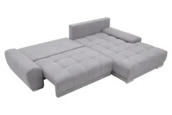 Narożnik rozkładany DL pikowany szary WAVE