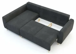 Narożnik rozkładany grafitowy TENDER lewy