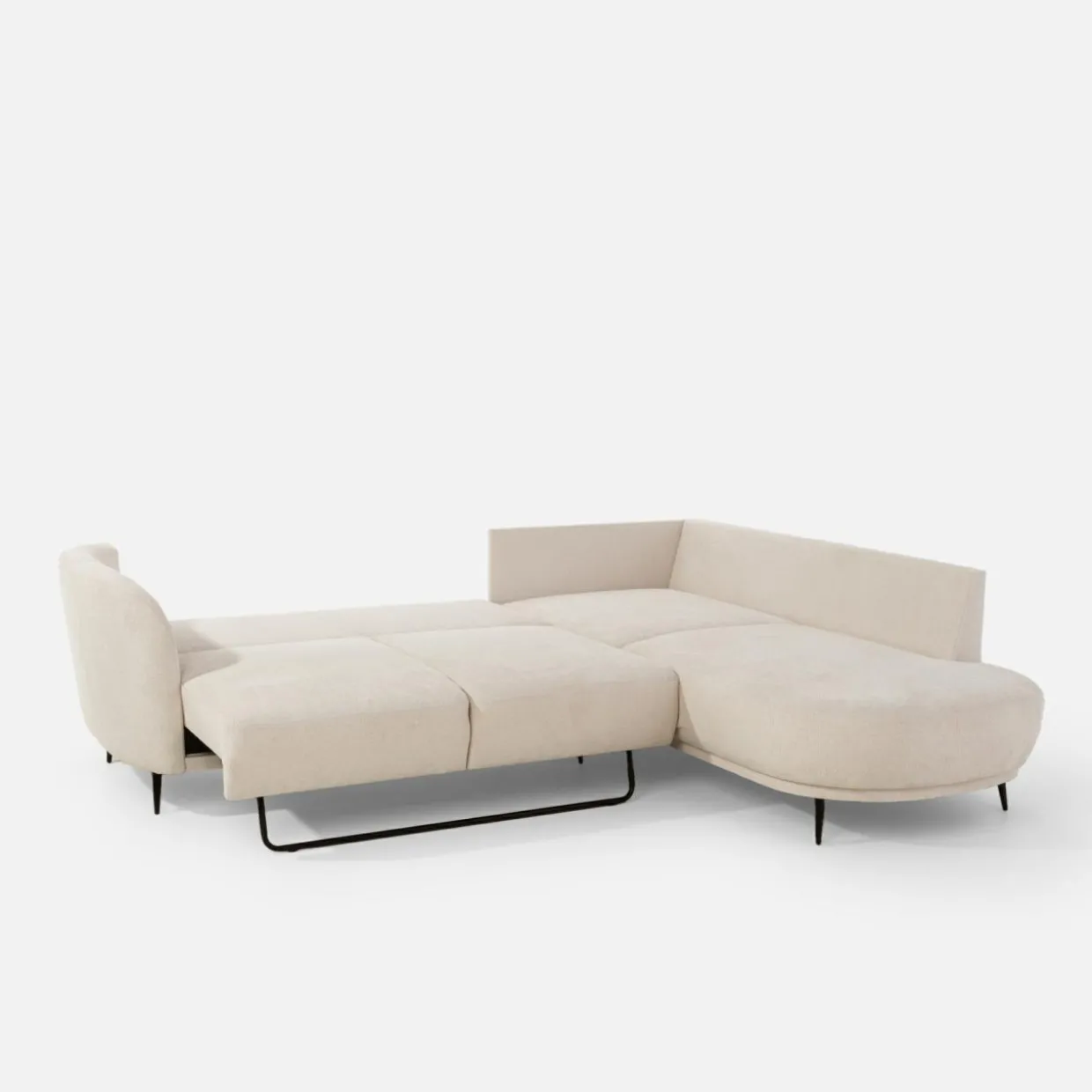 Narożnik rozkładany jasnobeżowy SOUL L prawy