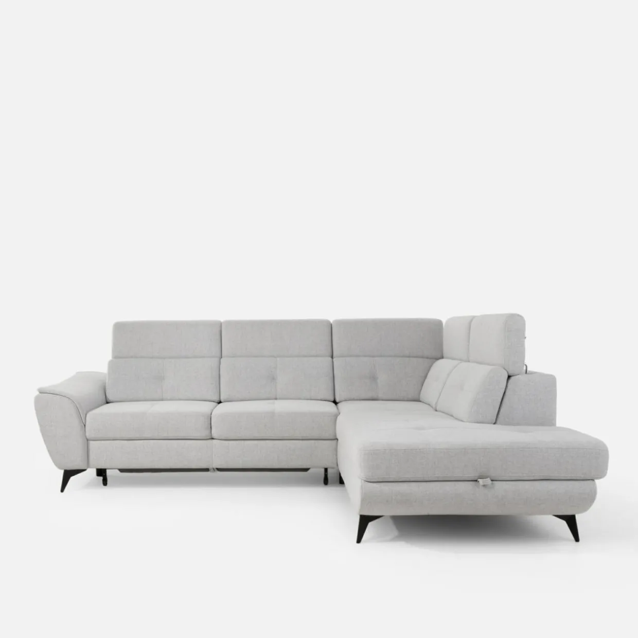 Narożnik rozkładany jasnoszary SERGIO lewy