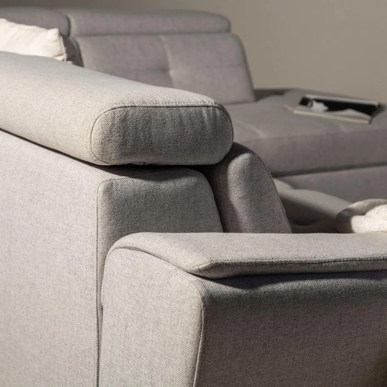 Narożnik rozkładany jasnoszary SERGIO lewy