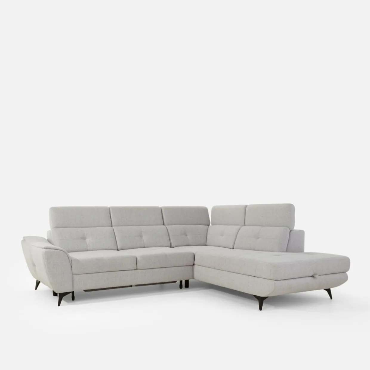 Narożnik rozkładany jasnoszary SERGIO lewy