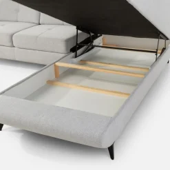 Narożnik rozkładany jasnoszary SERGIO lewy