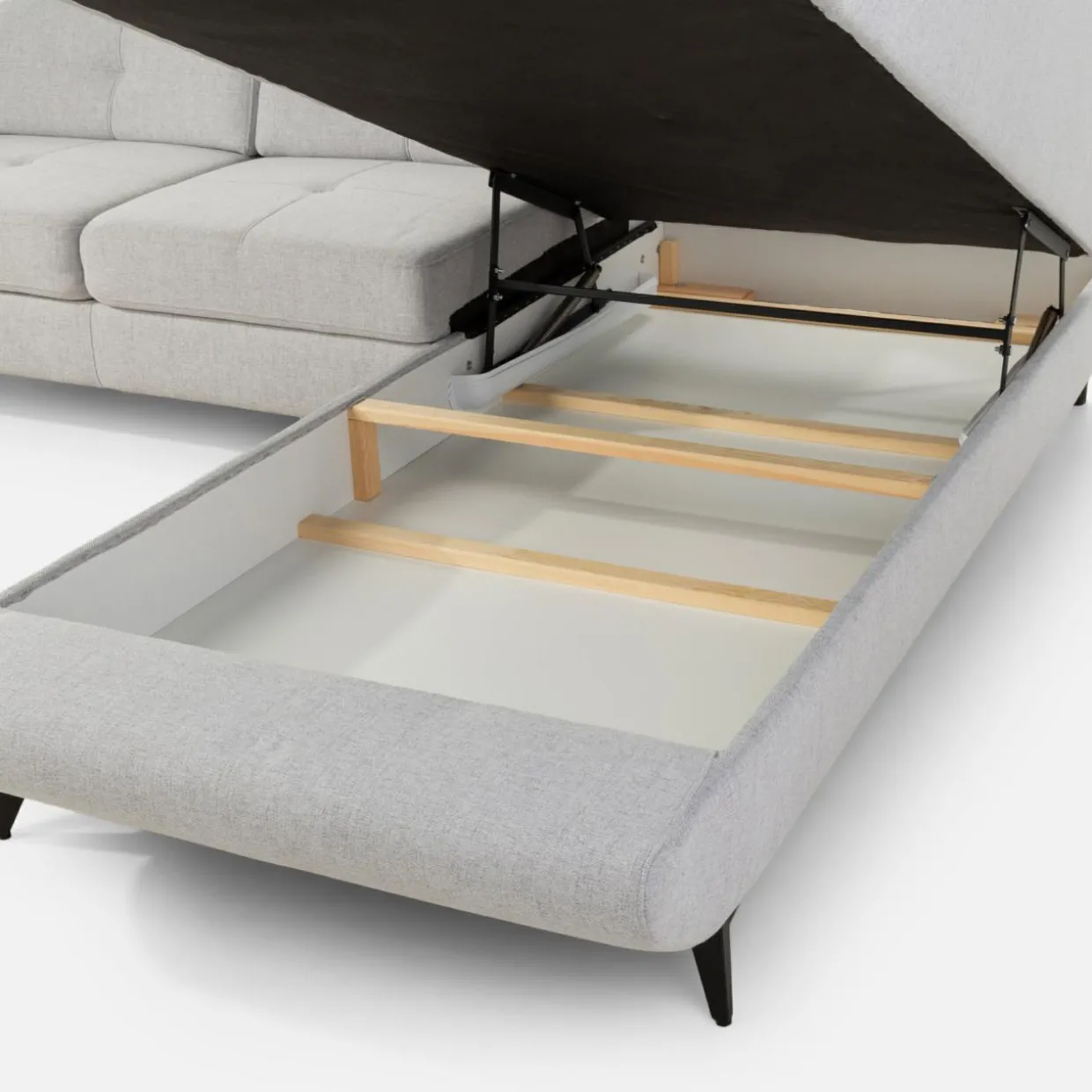 Narożnik rozkładany jasnoszary SERGIO lewy