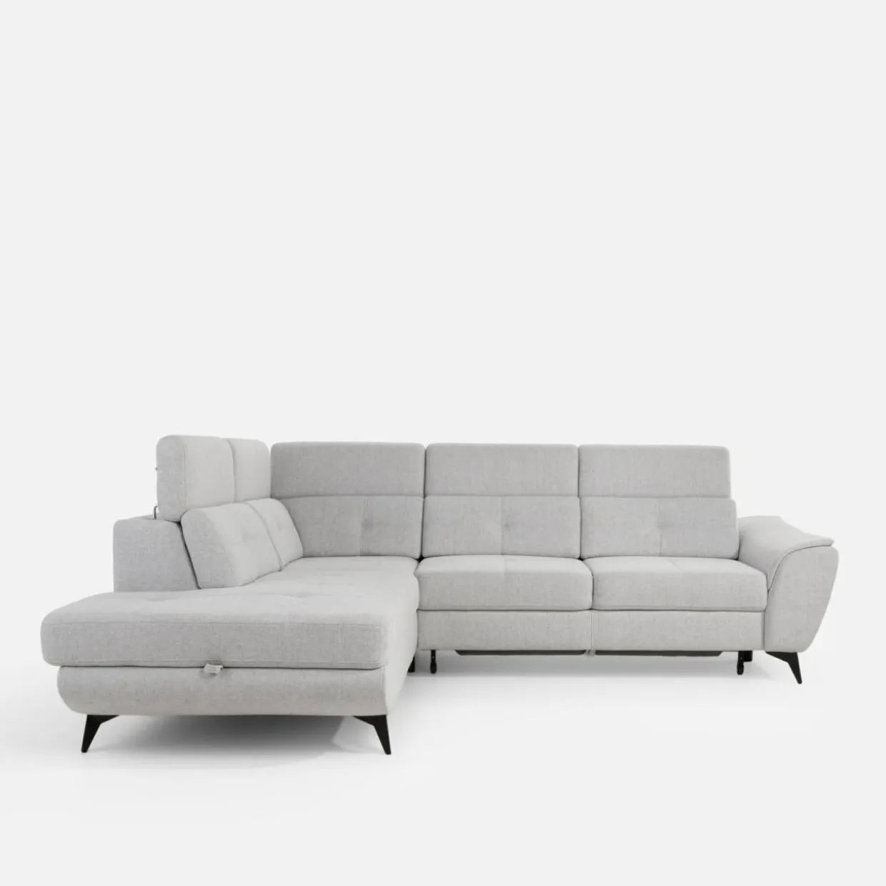 Narożnik rozkładany jasnoszary SERGIO prawy