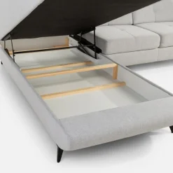 Narożnik rozkładany jasnoszary SERGIO prawy