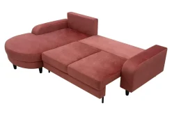 Narożnik rozkładany koralowy NAPOLI lewy