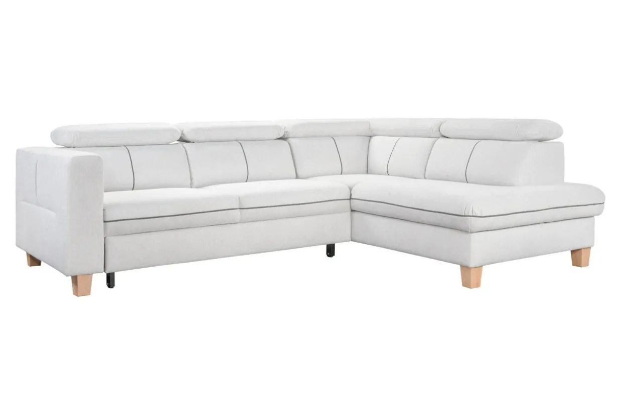 Narożnik rozkładany kremowy ZANTE prawy