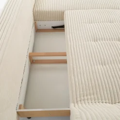 Narożnik rozkładany kremowy COCOLI lewy