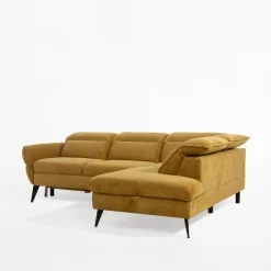 Narożnik rozkładany musztardowy ALESSIO L prawy