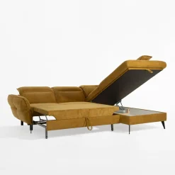 Narożnik rozkładany musztardowy ALESSIO L prawy