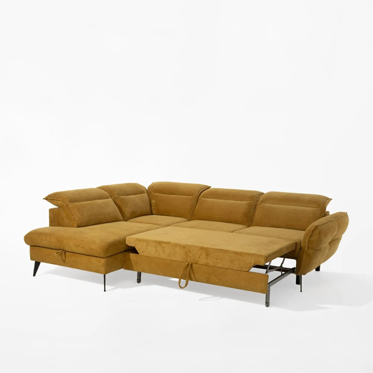 Narożnik rozkładany musztardowy ALESSIO L lewy