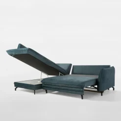 Narożnik rozkładany niebieski OPTIMA lewy