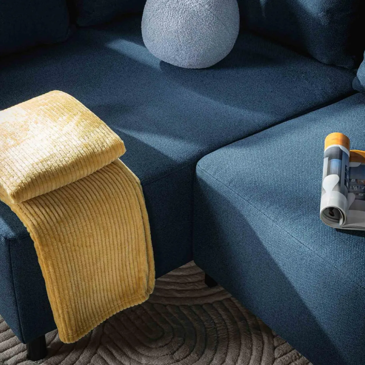 Narożnik rozkładany niebieski LOGOS lewy