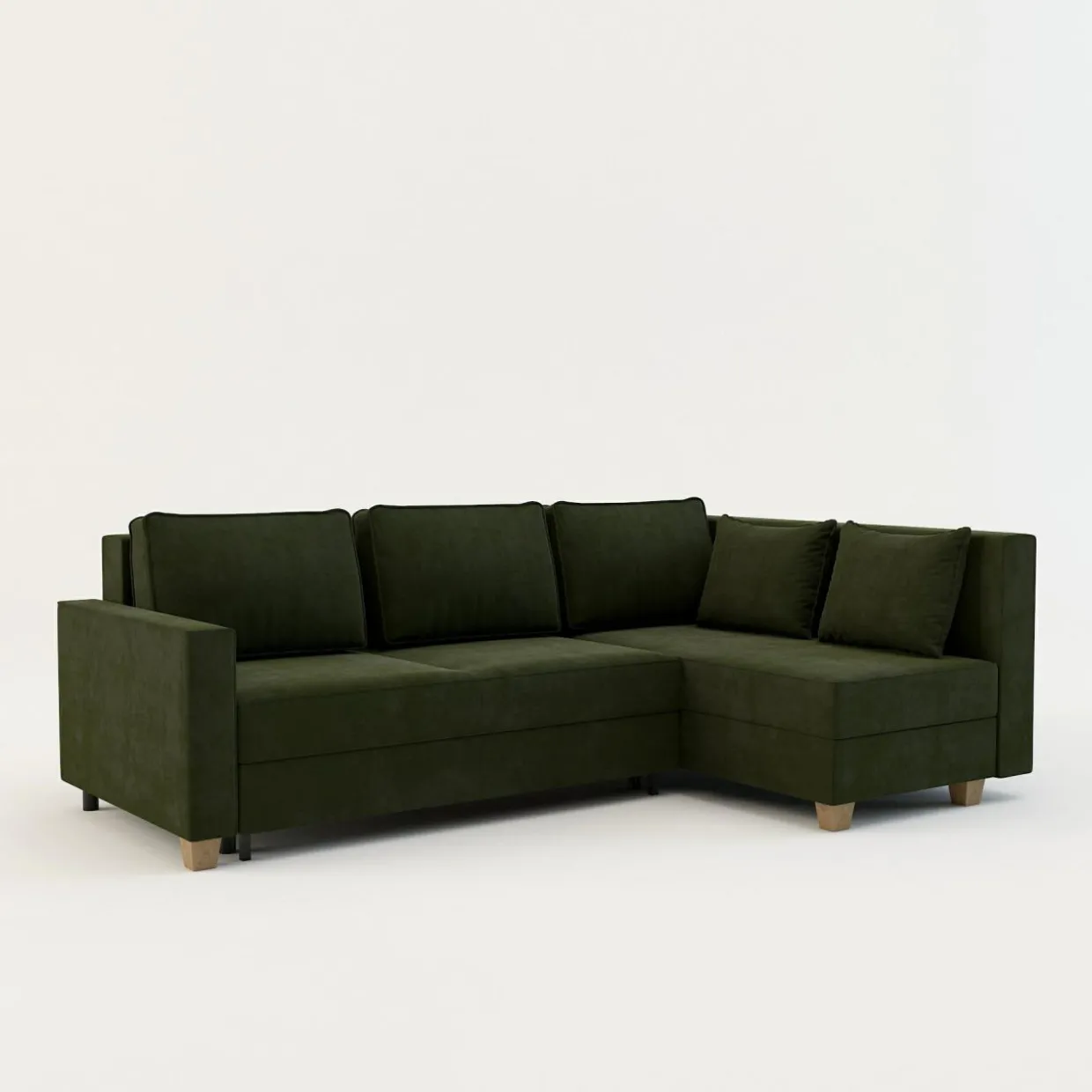 Narożnik rozkładany oliwkowy SPELLO prawy