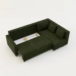 Narożnik rozkładany oliwkowy SPELLO prawy