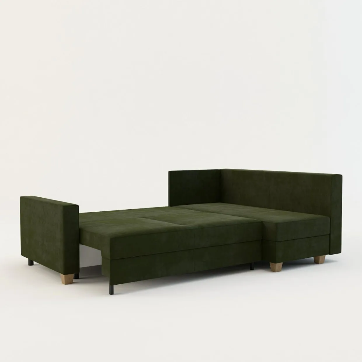 Narożnik rozkładany oliwkowy SPELLO prawy