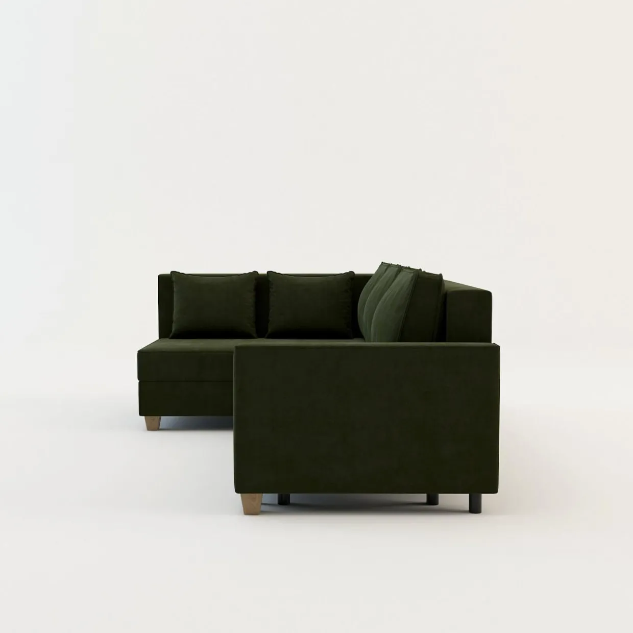 Narożnik rozkładany oliwkowy SPELLO lewy