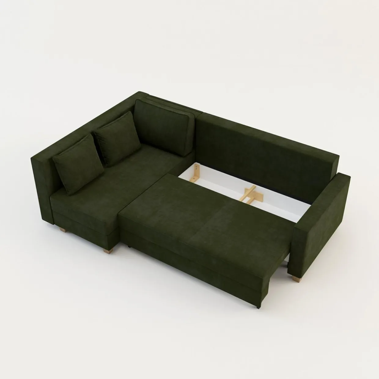 Narożnik rozkładany oliwkowy SPELLO lewy