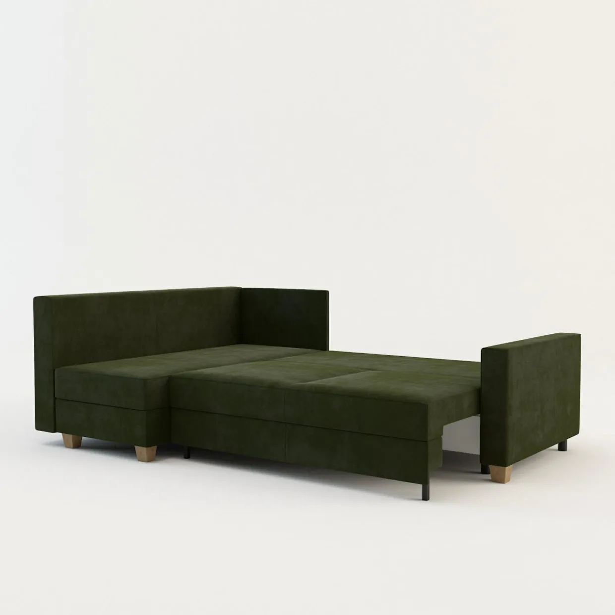 Narożnik rozkładany oliwkowy SPELLO lewy