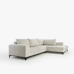 Narożnik rozkładany szarobeżowy BOLOGNA lewy