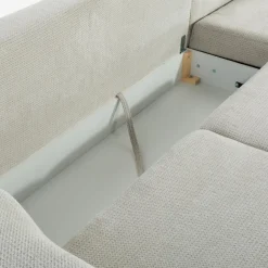 Narożnik rozkładany szarobeżowy BOLOGNA lewy