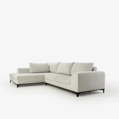 Narożnik rozkładany szarobeżowy BOLOGNA prawy