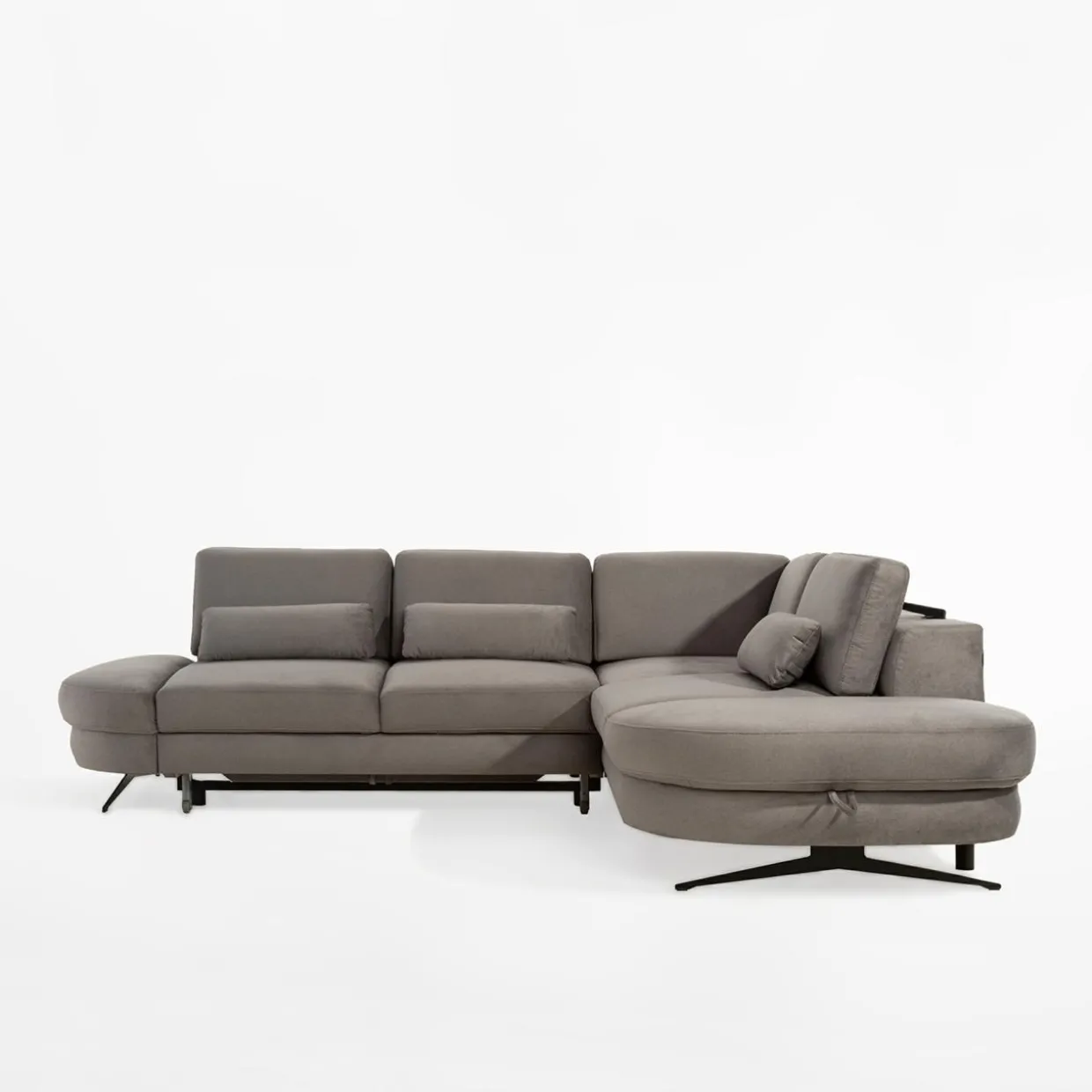 Narożnik rozkładany szary APRILLE L prawy