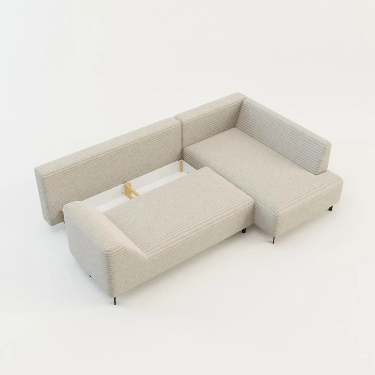 Narożnik rozkładany taupe ASOLO prawy