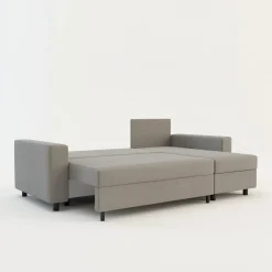 Narożnik rozkładany z 2 pojemnikami szary MEDIO