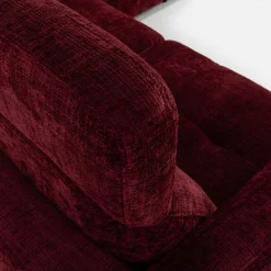 Narożnik rozkładany z funkcją relaksu i barkiem bordowy CANTATA lewy