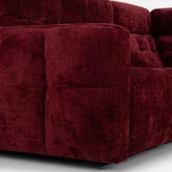 Narożnik rozkładany z funkcją relaksu i barkiem bordowy CANTATA lewy