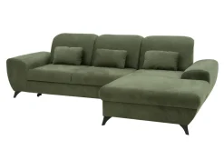 Narożnik rozkładany z poduszkami oliwkowy ALTA prawy