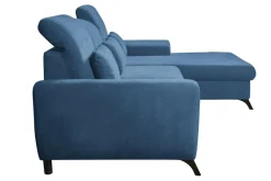 Narożnik rozkładany z poduszkami niebieski ALTA prawy