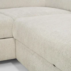 Narożnik rozkładany z regulowanymi zagłówkami jasnoszary ROMEO lewy