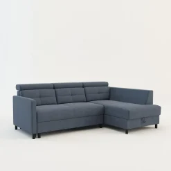 Narożnik rozkładany z regulowanymi zagłówkami niebieski WONDER prawy