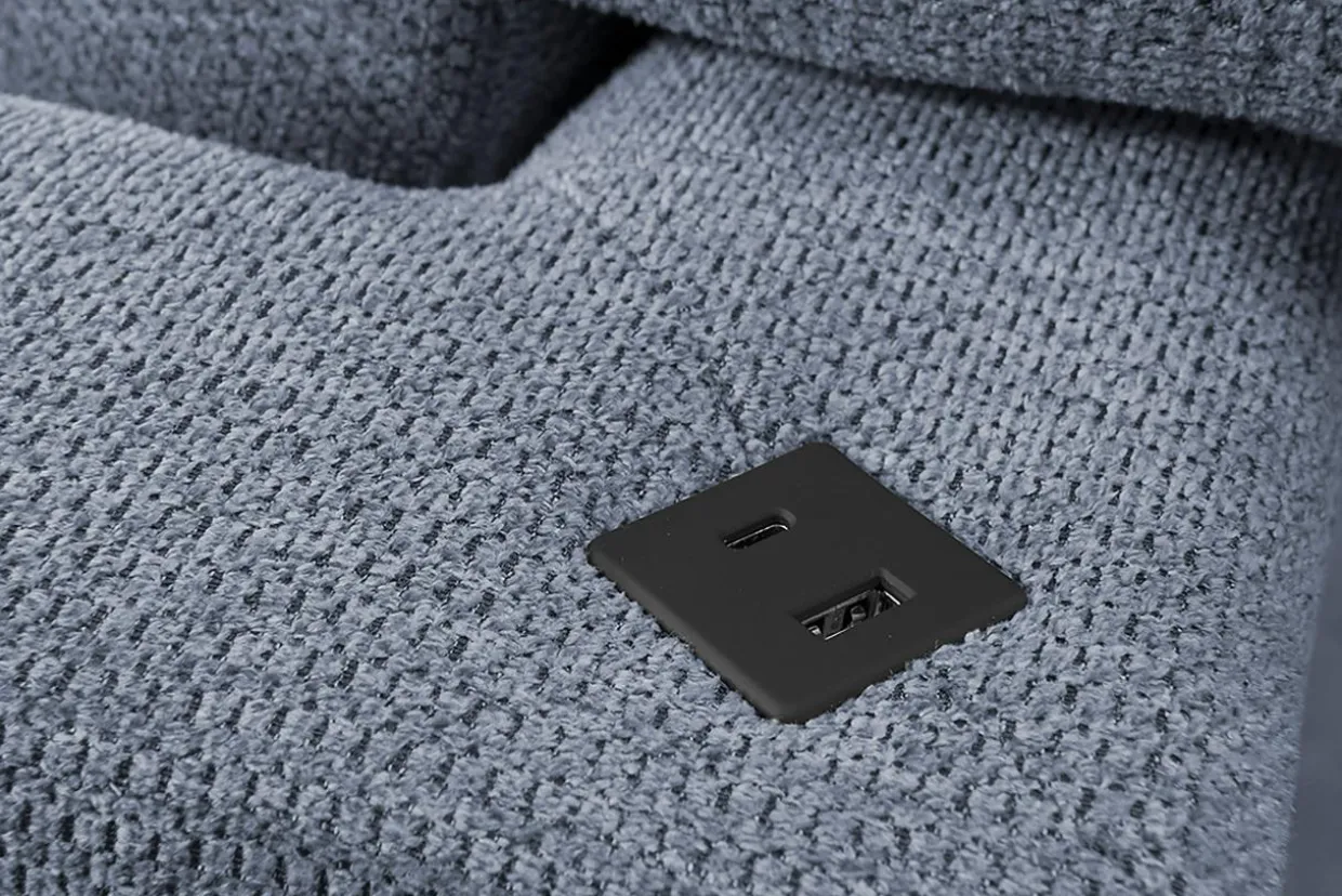 Narożnik rozkładany z regulowanymi zagłówkami niebieski WONDER prawy