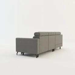 Narożnik rozkładany z regulowanymi zagłówkami szary TULIA lewy