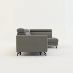 Narożnik rozkładany z regulowanymi zagłówkami szary TULIA prawy