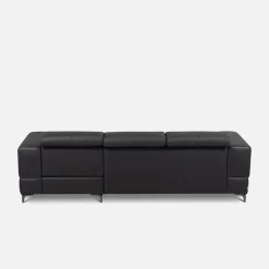 Narożnik rozkładany z regulowanymi zagłówkami czarny TORINO prawy