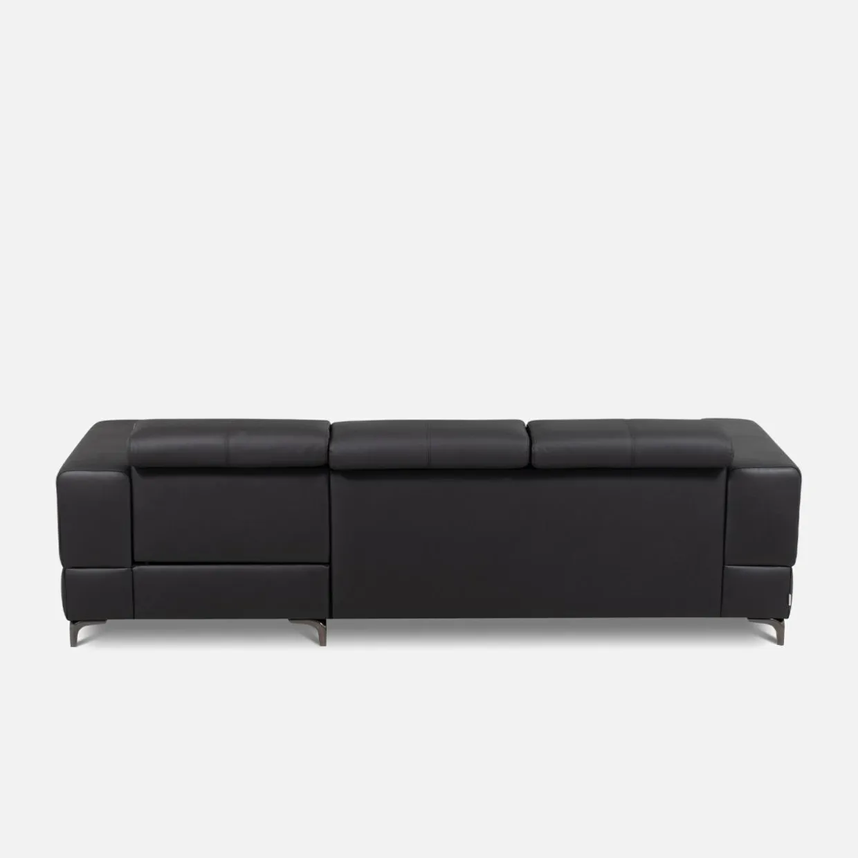 Narożnik rozkładany z regulowanymi zagłówkami czarny TORINO prawy