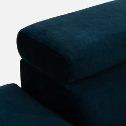 Narożnik rozkładany z regulowanymi zagłówkami granatowy ASTOLA prawy