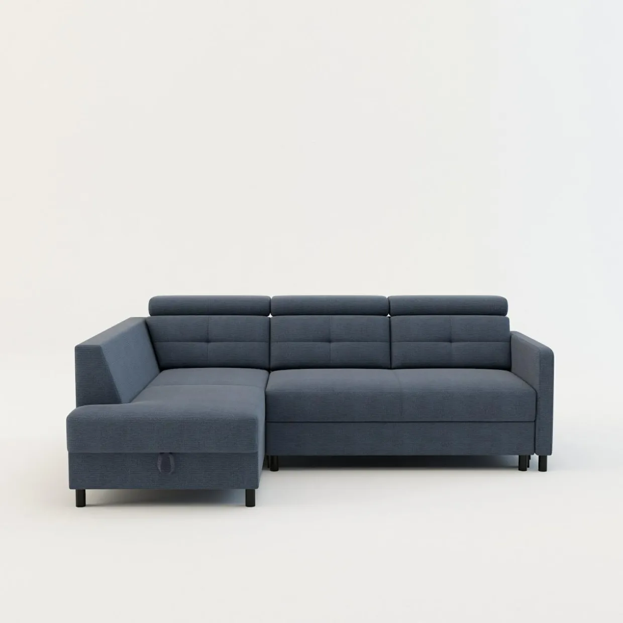 Narożnik rozkładany z regulowanymi zagłówkami niebieski WONDER lewy