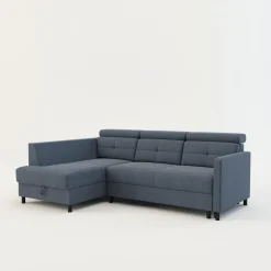 Narożnik rozkładany z regulowanymi zagłówkami niebieski WONDER lewy