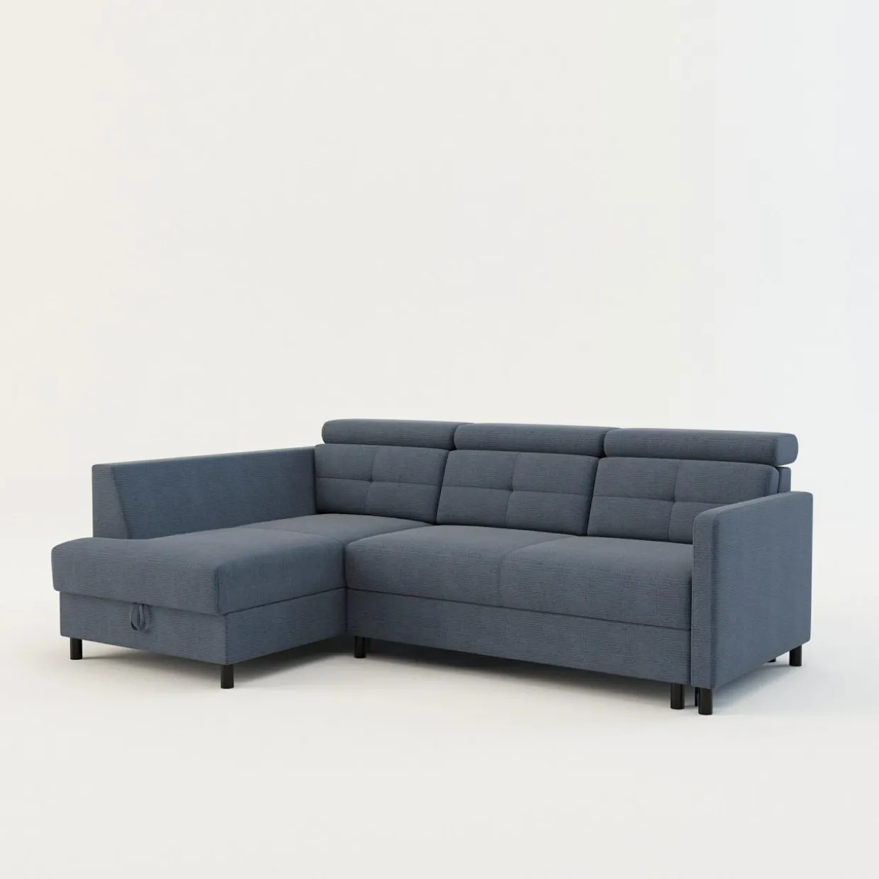 Narożnik rozkładany z regulowanymi zagłówkami niebieski WONDER lewy