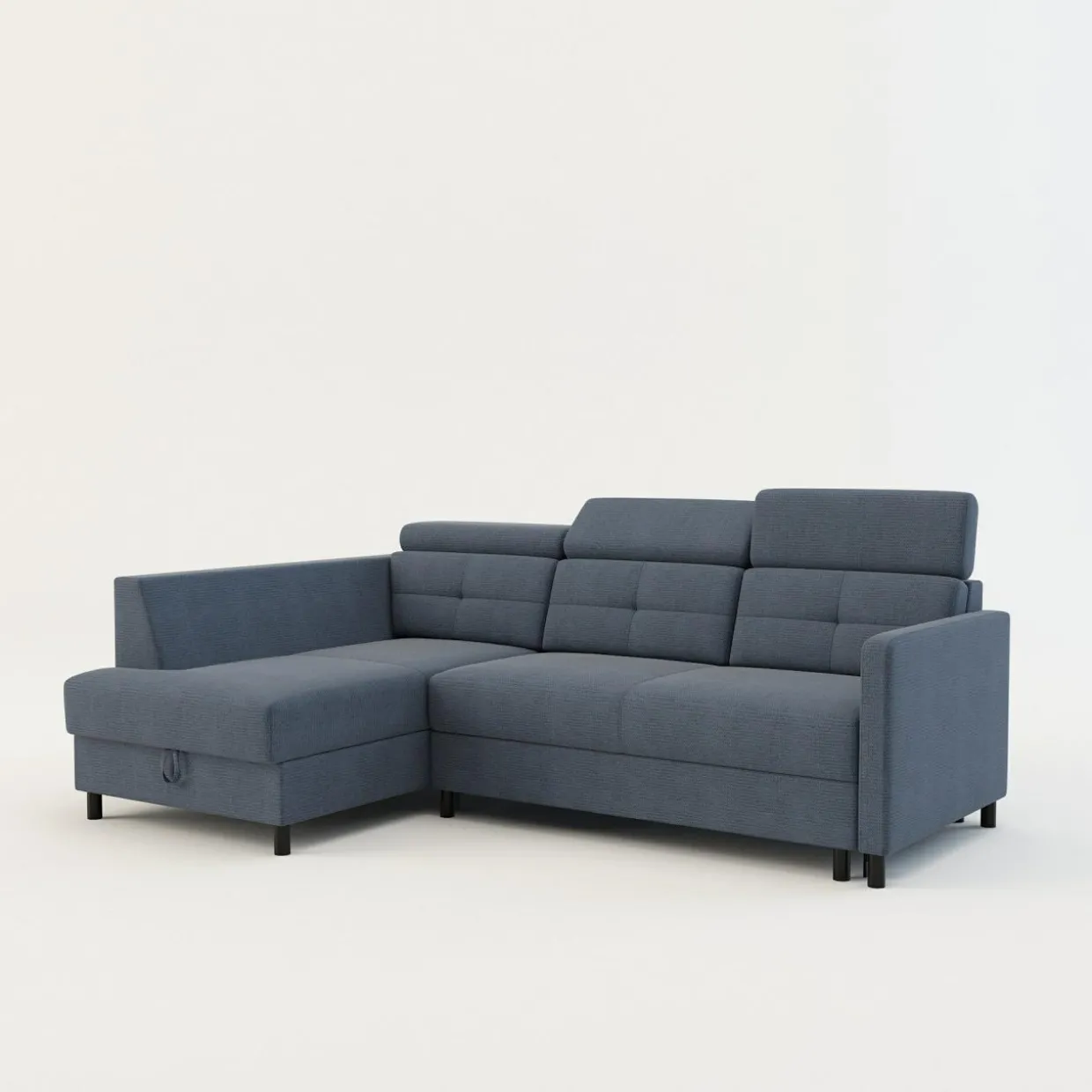 Narożnik rozkładany z regulowanymi zagłówkami niebieski WONDER lewy