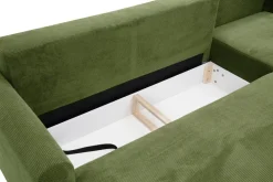 Narożnik rozkładany zielony LUKA prawy