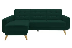 Narożnik rozkładany zielony BODO lewy